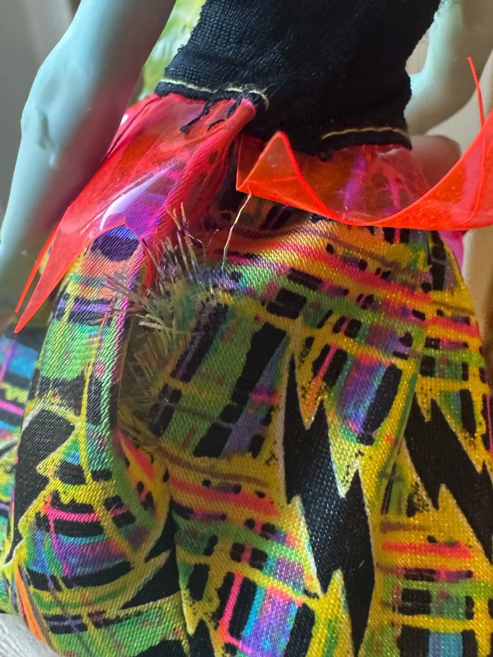 Vintage Moanica d Kay monster high neon yellow & multicolor lightning print doll